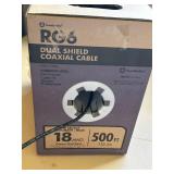 Southwire RG6 Dual Shield Coaxial Cable 500 ft 18 AWG Black