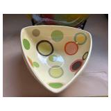 Set of 2 Art Glass Plates with Colorful Designs