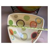 Set of 2 Art Glass Plates with Colorful Designs