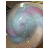 Set of 2 Art Glass Plates with Colorful Designs