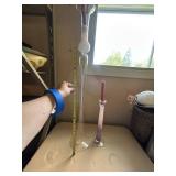 Set of 2 Glass Dimensions Tall Candlesticks with Candles