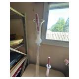 Set of 2 Glass Dimensions Tall Candlesticks with Candles