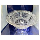 Elegant Cut Crystal Bowl with Intricate Floral Design