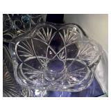 Set of 3 Cut Glass Serving Bowls
