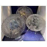 Collection of 3 Vintage Cut Glass Bowls