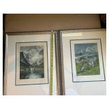 Pair of E. Harrison Compton Watercolor Prints with Mountain Scenes