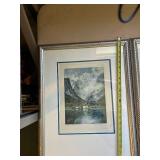 Pair of E. Harrison Compton Watercolor Prints with Mountain Scenes