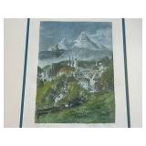 Pair of E. Harrison Compton Watercolor Prints with Mountain Scenes