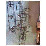 Set of 4 Vintage Wrought Iron Wall Mount Planters