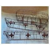 Set of 4 Vintage Wrought Iron Wall Mount Planters