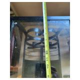 Pair of Glass Top Side Tables with Metal Scroll Design