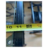 Pair of Glass Top Side Tables with Metal Scroll Design