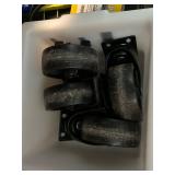 Assorted Hardware Lot with Belt Set, Swivel Casters, and Soldering Gun