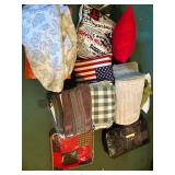 Collection of Assorted Quilts, Throw Pillows, Table Linens, Bath Mats and Hand/SalonTowels