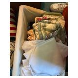 Collection of Assorted Quilts, Throw Pillows, Table Linens, Bath Mats and Hand/SalonTowels