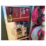 Collection of Holiday Decorations: LED Wreath, Snowman, and Ornaments