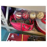 Collection of Holiday Decorations: LED Wreath, Snowman, and Ornaments