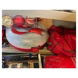 Collection of Holiday Decorations: LED Wreath, Snowman, and Ornaments