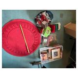 Collection of Christmas Decorations and Books