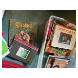 Collection of Christmas Decorations and Books