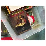 Collection of Christmas Decorations and Books