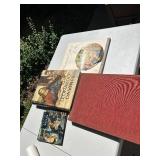 Collection of Art Books including Renoir, Leonardo Da Vinci, Norman Rockwell with Print