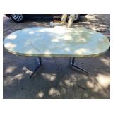 Vintage Dining Table Set with 6 Swivel Chairs