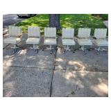 Vintage Dining Table Set with 6 Swivel Chairs