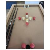 Bumper Pool Table with Air Hockey Set and Accessories