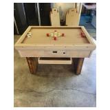 Bumper Pool Table with Air Hockey Set and Accessories