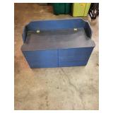 Rustic Blue Wooden Storage Chest with Hinges