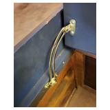 Rustic Blue Wooden Storage Chest with Hinges