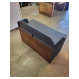 Rustic Blue Wooden Storage Chest with Hinges