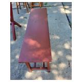 Used Red Writing Desk with Bench and Drawers