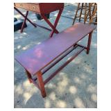 Used Red Writing Desk with Bench and Drawers