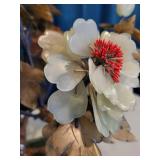 Floral Bonsai Sculpture with Semi-Precious Stone Flowers On Jade Base