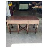 Used Wooden Console Table with Three Drawers