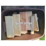 DIY Giant Jenga with Wooden Blocks and Storage Bin