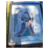 Set of 9 Framed Santa and Holiday Art Prints