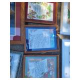 Set of 9 Framed Santa and Holiday Art Prints