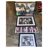 Collection of 4 Framed Beatles Posters