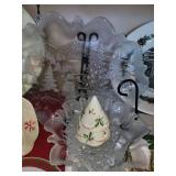 Collection of Holiday Themed Platters and Plates featuring Snowman and Christmas Designs