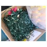 Collection of Assorted Christmas String Lights in Storage Boxes