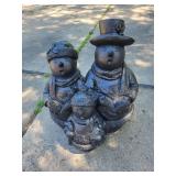 Outdoor Christmas Snowman Trio Statue Decoration