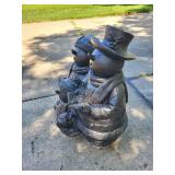 Outdoor Christmas Snowman Trio Statue Decoration