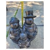 Outdoor Christmas Snowman Trio Statue Decoration