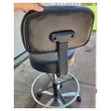 Adjustable Rolling Office Stool with Black Cushions