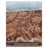 Elegant Iron Bench with Upholstered Seat in Paisley Fabric