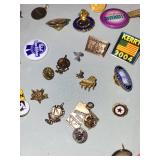 Collection of Vintage Lapel Pins, Badges, and Brooches