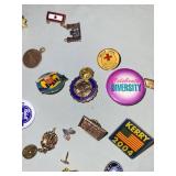 Collection of Vintage Lapel Pins, Badges, and Brooches